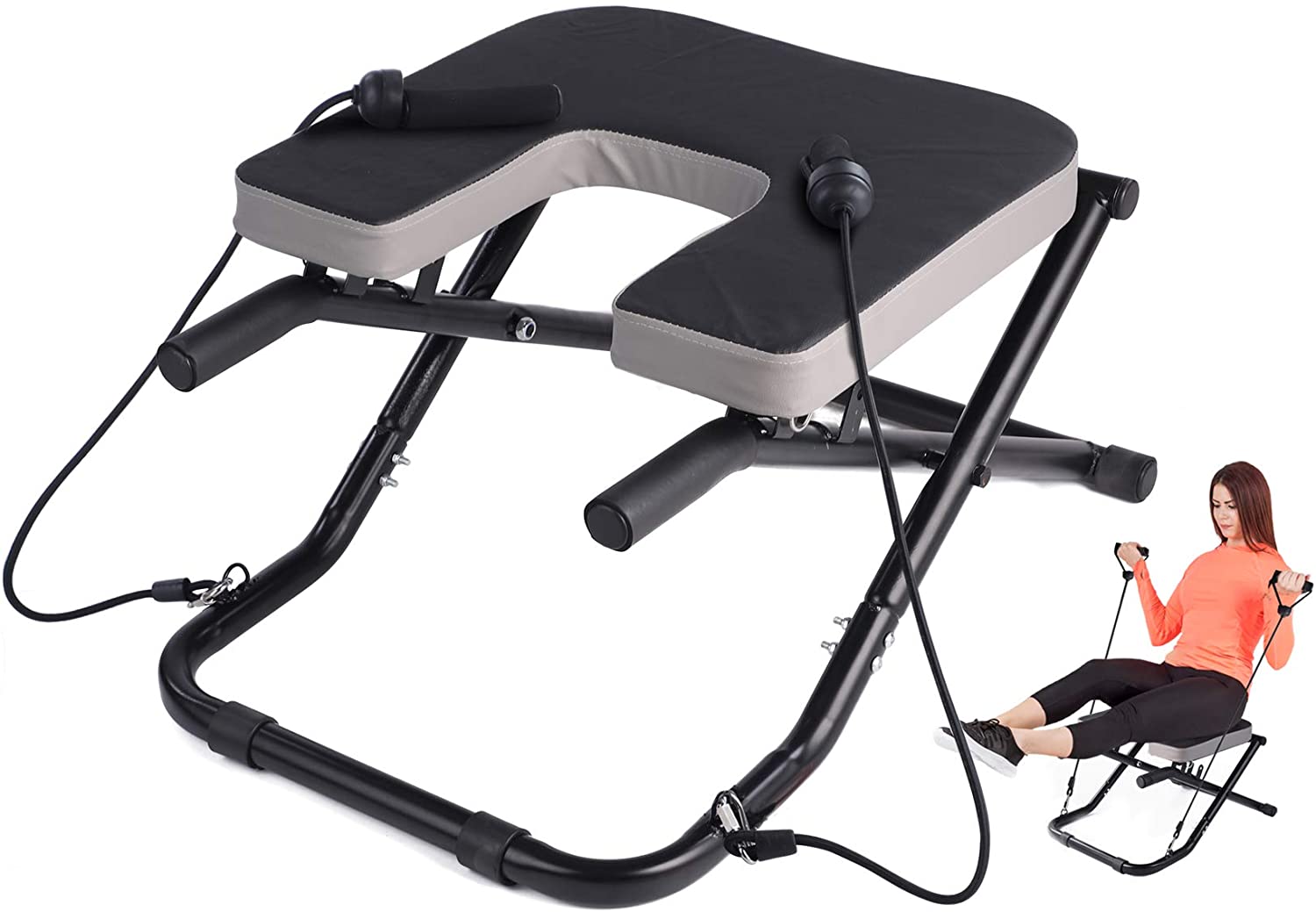 Yoga Fitness Resistance Band - 조절 가능한 접이식 피트니스 요가 의자,